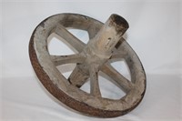 Vintage Wood Wheel / Metal Rim with Axle