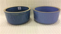 Pair of Blue Crock Bowls