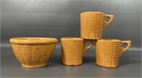 Vintage Heirloom Pottery Bowl & Mugs