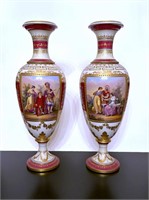 Antique Royal Vienna Porcelain Vases