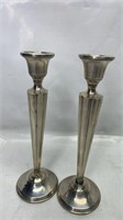 Antique Sterling Silver Candlestick Pair