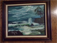 Framed Oil on canvas painting