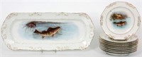 10 Pcs. Limoges Porcelain Fish Set
