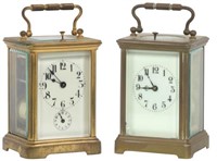 2 French Brass Repeater Carriage Clocks