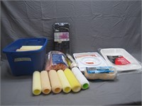 Lot of Assorted Paint Rollers and Trays