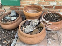 (5) Terra-Cotta Outdoor Planters