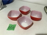 pyrex pink vintage bowls