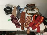 cowboy belts, neck ties, ball caps, spenders