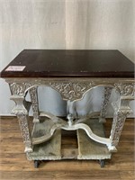 Vintage Console Table Painted Brown & Silver