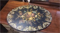 Antique enameled table top with the plywood