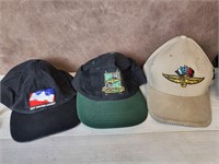 3 Indy racing hats