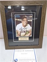 Signed Willie Mays Baseball Photo with COA