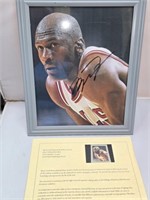 Signed Michael Jordan Basketball Photo