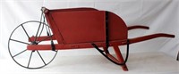 red wdn wheelbarrow w/solid metal front wheel and