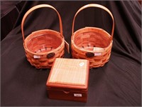 Two Peterborough baskets and an artisan