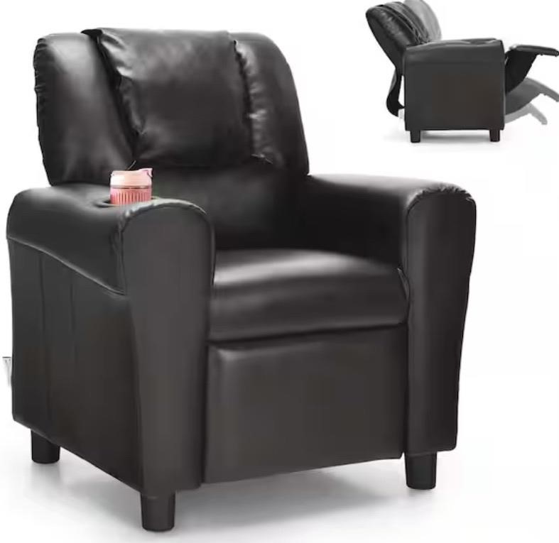 Retail$200 Kids Faux Leather Recliner