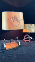 Vintage Western Theme Table Lamp & Sconce