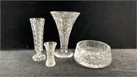 Waterford Vases and ARAGLIN Bowl