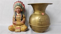 Native American Lot: Spittoon & Ceramic Jar