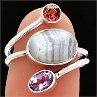 925 Sterling Silver Multi-Stone Ring