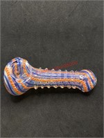 Glass pipe orange white and blue (living room)