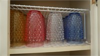 Set of 12 plastic hobnail style cups