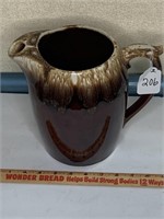 Large Vintage Brown Drip USA Water Pitcher Glazed