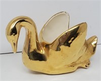 Gold Swan Planter / Trinket Dish