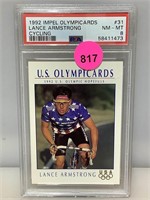 PSA graded 1992 Lance Armstrong Impel OlympicCard