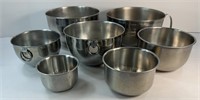 (7) STAINLESS STEEL MIXING BOWLS