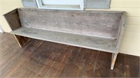 Antique 7 foot wood bench on the front porch