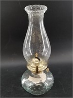 Vintage oil lamp, with long wick 13" tall
