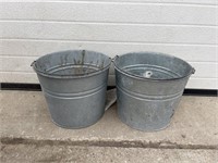 2 galvanized pails