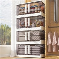 Storage Bins with Lids 4 Pack, Closet Organizers