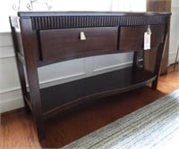 Contemporary two drawer curved front open face