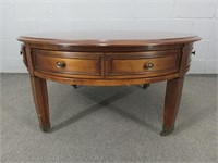 Beautiful Inlaid Cocktail Table W 4 Drawers