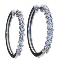 Round Brilliant 1/2 ct Diamond Hoop Earrings