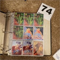 Book with super hero trading cards
