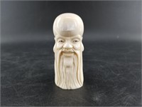Bone carving of Confucius 4"