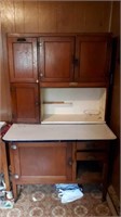 Vintage kitchen cabinet with enamel work surface.