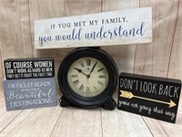 Table Clock & Signs