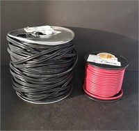 Two reels of electrical wire.