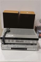 SONY DVD/VHS, HITACHI STEREO TUNER AMPLIFIER AND