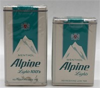 VTG (2) Packs Collectable Alpine Cigarettes