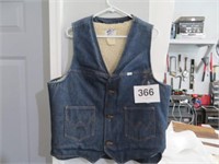 VTG WRANGLER SHERPA WESTER JEAN VEST