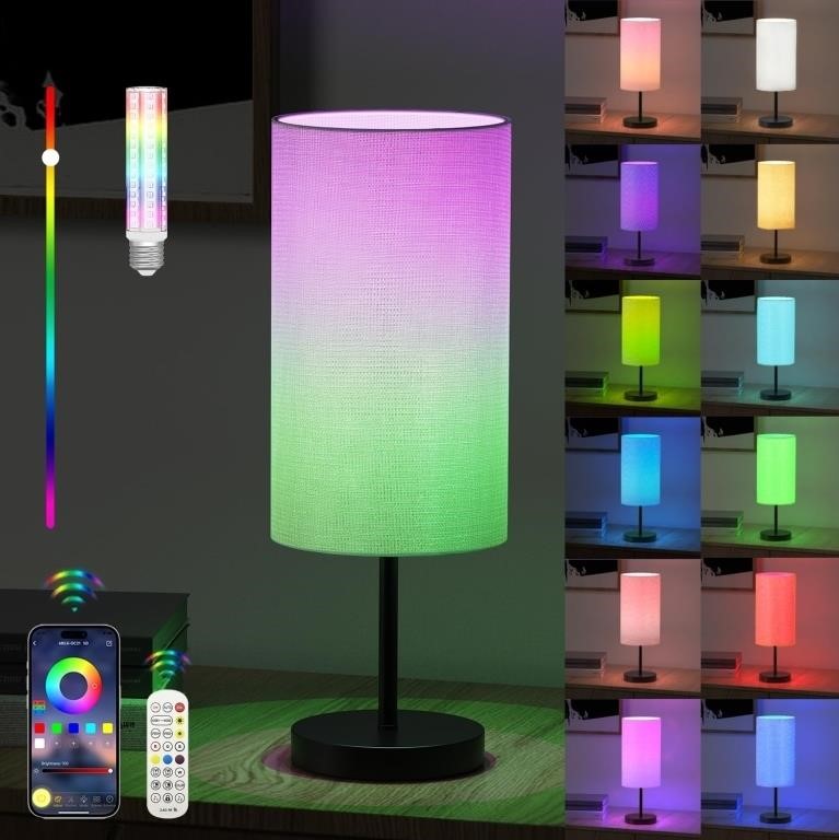 emie Smart Rainbow Lamps for Nightstands, Small Ta