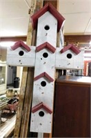 Large Painted Wooden Purple Martin Birdhouse.