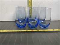 6 Blue colored glasses