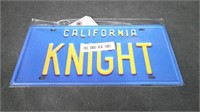 KNIGHT RIDER LICENSE PLATE