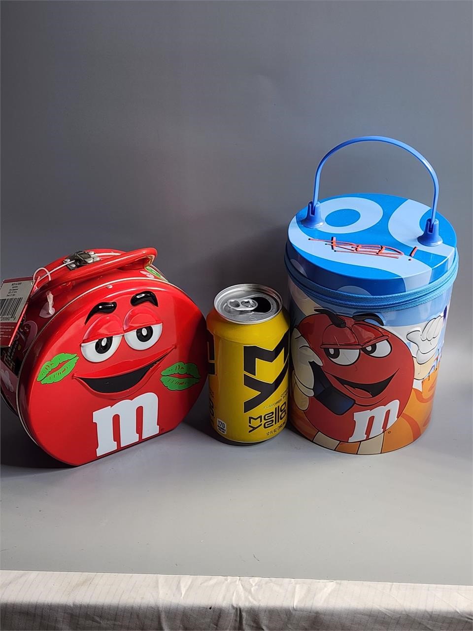 Lot of 2 metal M&M lunch boxes